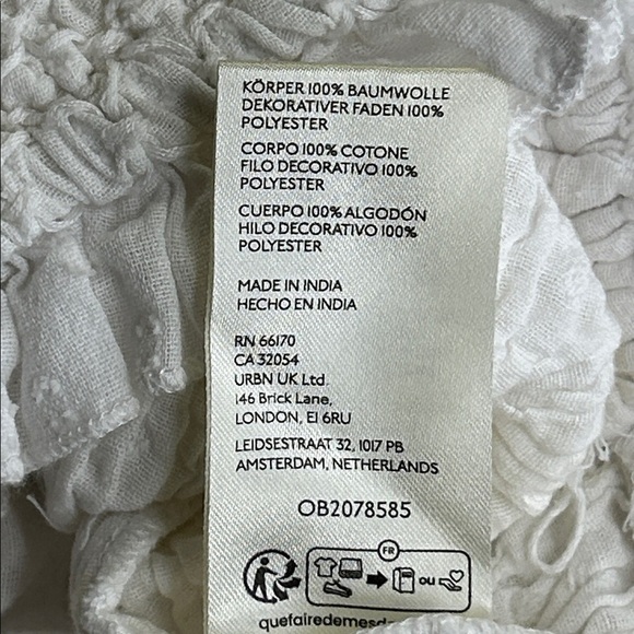 FREE PEOPLE CECELIA SMOCKED EMBROIDERED FLORAL CROPPED TOP SZ M - Picture 11 of 16